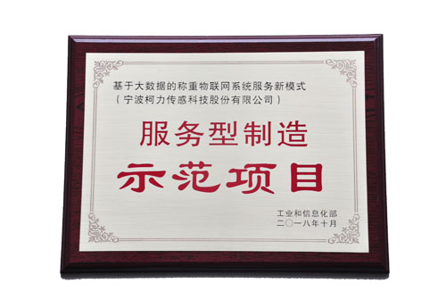 基于大數(shù)據(jù)的稱重物聯(lián)網(wǎng)系統(tǒng)服務(wù)新模式，榮獲工信部“服務(wù)型制造示范項(xiàng)目”